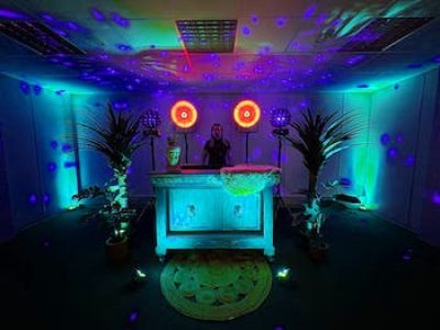 Houten DJ meubel in Ibiza stijl